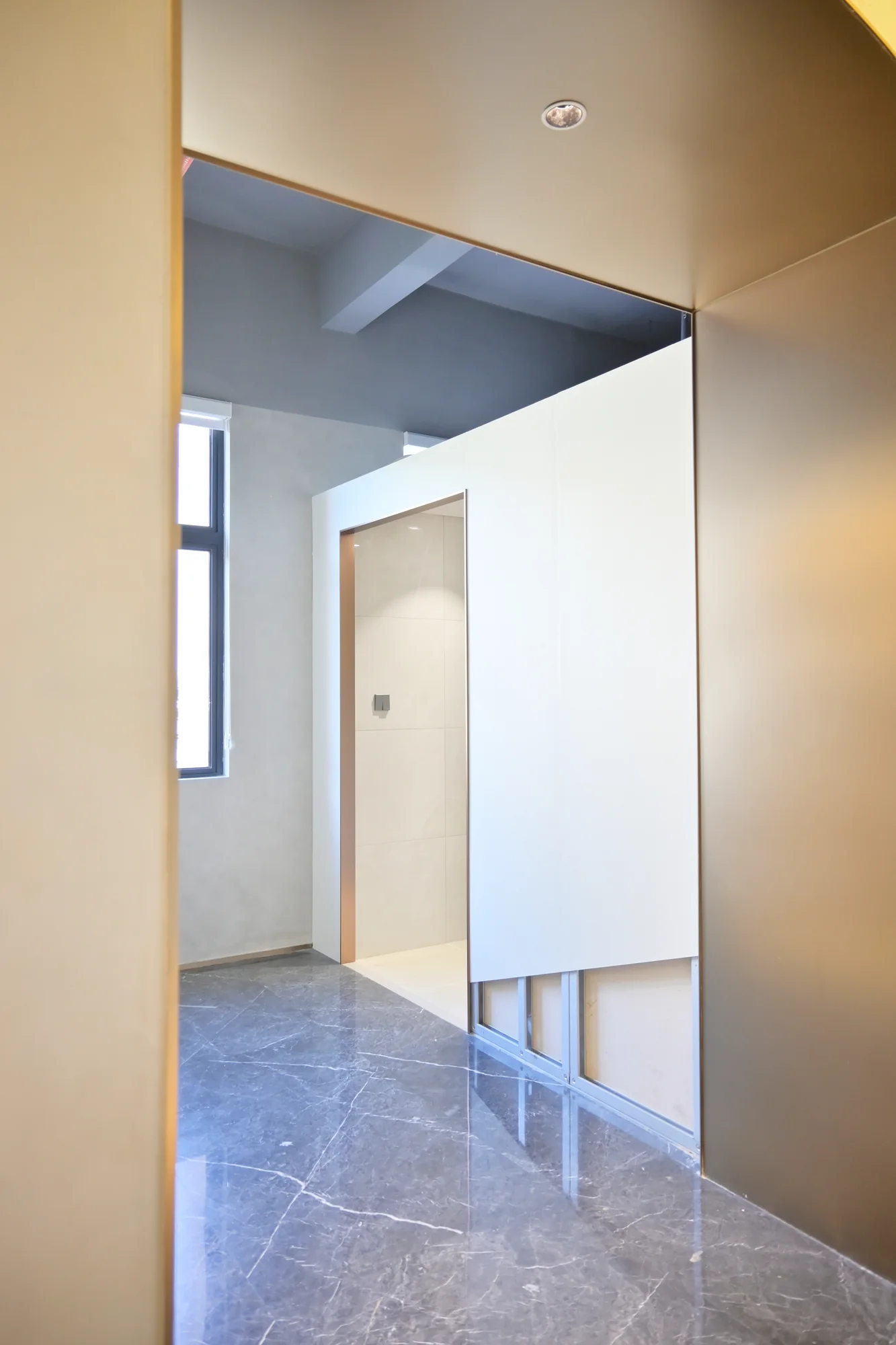 GRC bathroom pod at panel enclosure stage